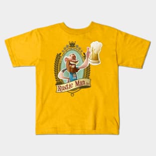 Rustic man beer Kids T-Shirt